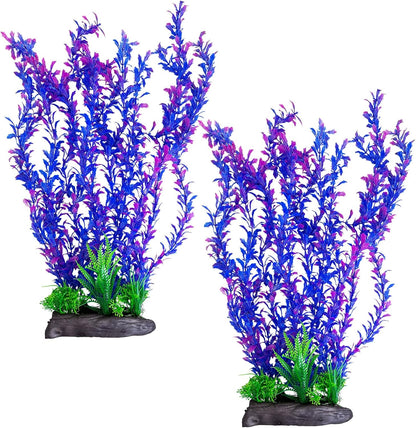 Hamiledyi Aquarium Plastic Plants Aquarium Decor Artificial Fish Tank Plants,Tall Fish Tank