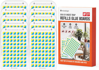 Mosalogic Sticky Card Plug Refill Replacement Glue Cards for Flying Insect Trap Indoor-10pack (No