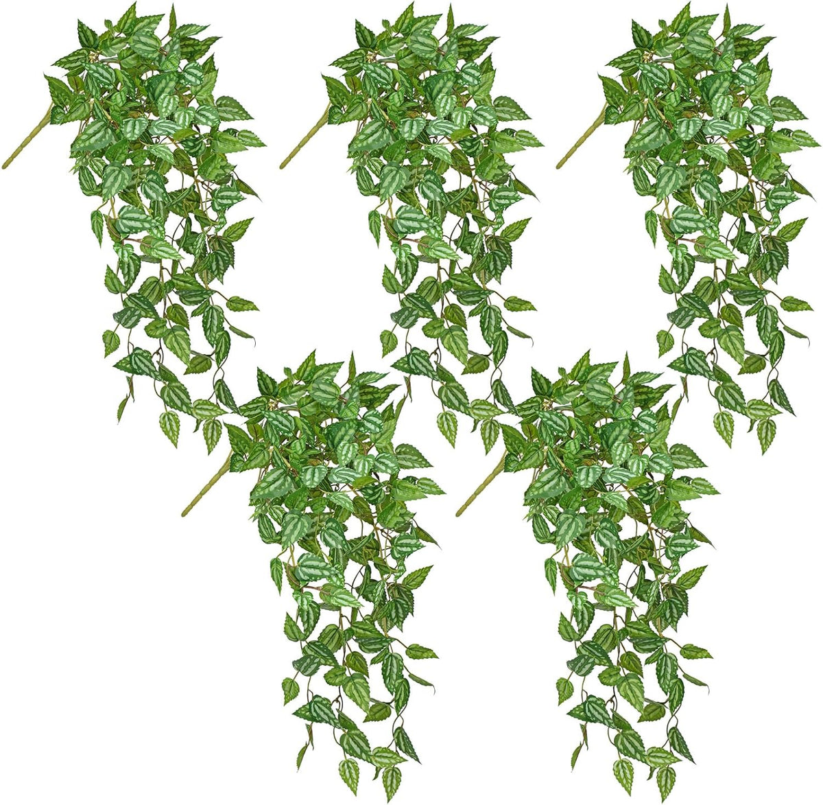 DILATATA Fake Hanging Plants Artificial Hanging Plants 22" Faux Peperomia Hanging Leaves Plants for