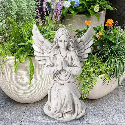 Praying Angel Garden Statue – Outdoor Kneeling Angel Figurine for Yard, Patio, Memorial Decor