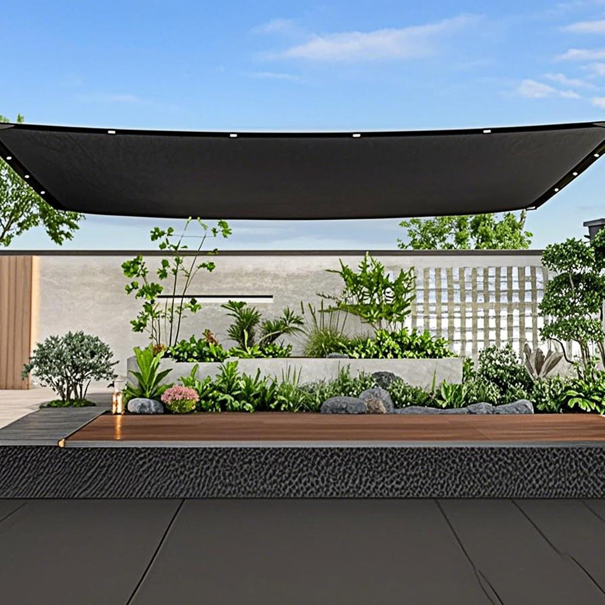 winemana Black Shade Cloth 30x30 FT– 70% Sun Shade Mesh Tarp for Greenhouse, Garden, Patio, Dog