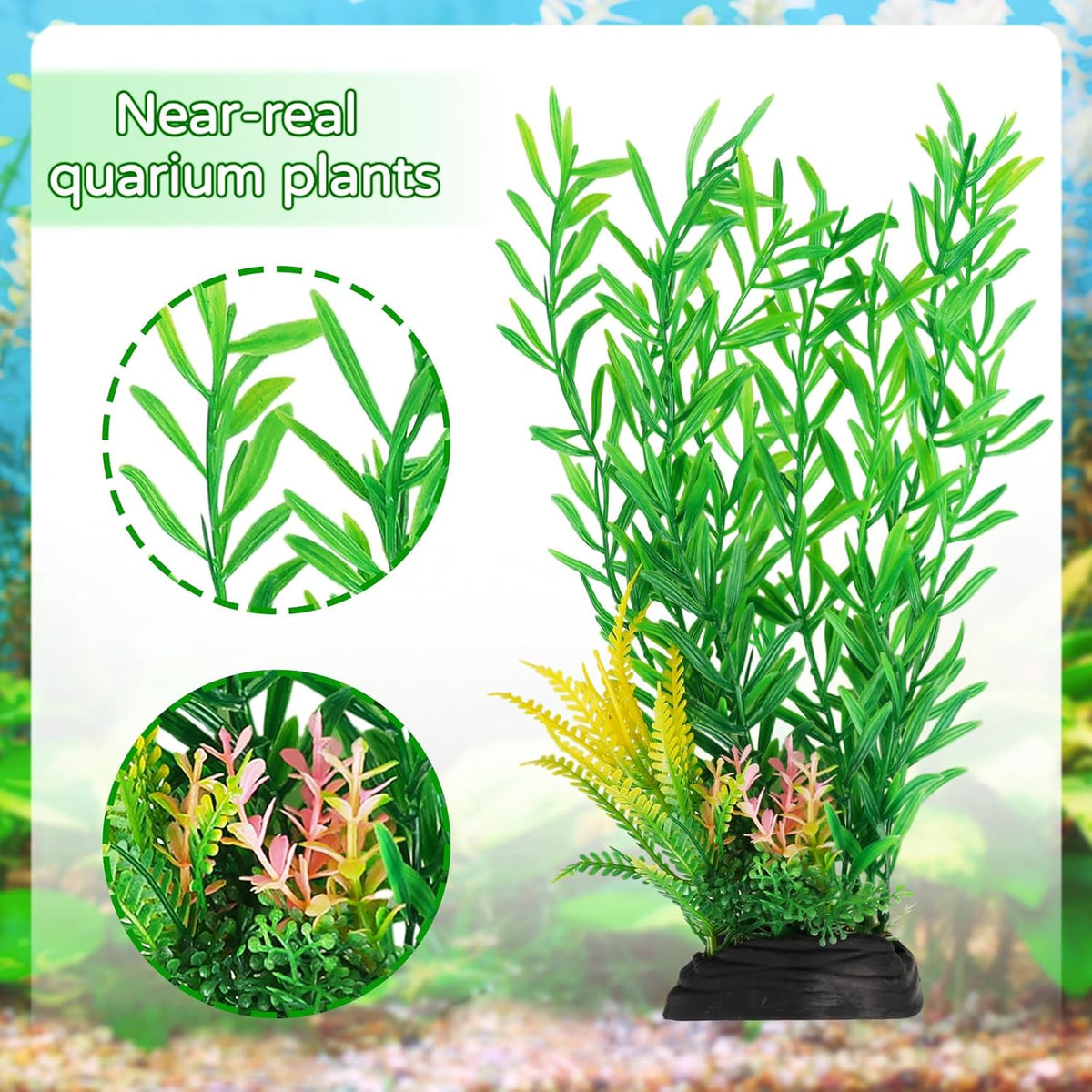 Fish Tank Plants, 20pcs Aquarium Decor Green Plants Artificial Aquarium Decorations Plant, Fish