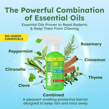 BugMD Peppermint Oil Spray for Rodents - 16oz Mouse Repellent & Rodent Repellent Spray, Natural