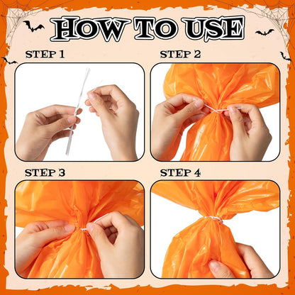 CNhoqc Halloween Lawn Leaf Bags - 8Pcs Halloween Theme Pumpkin Black Cat Ghost Mummy Patterns Waste