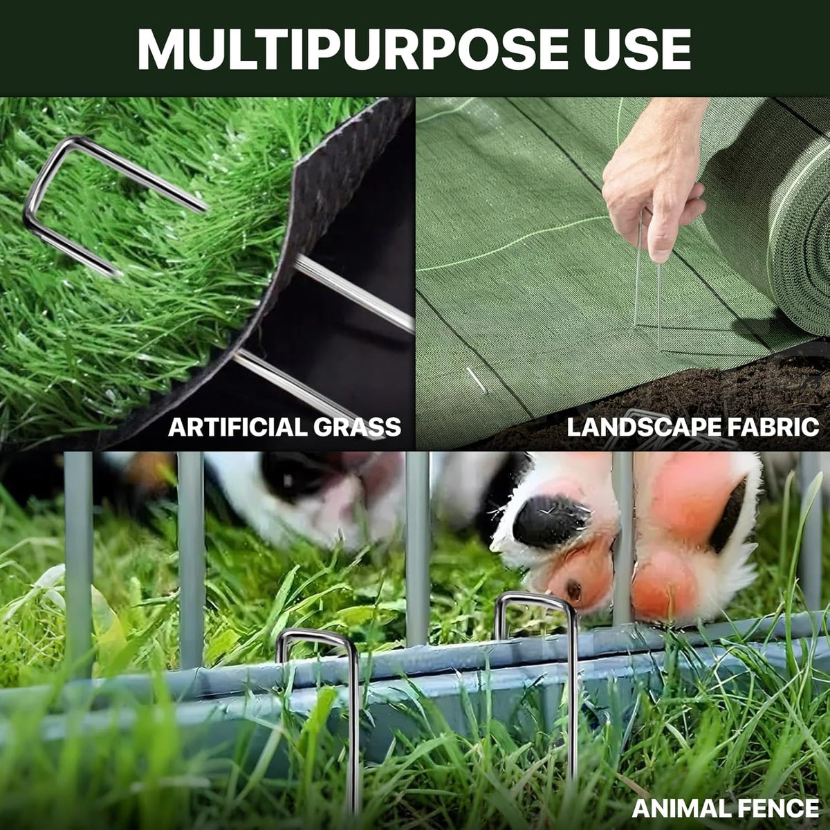 Landscape Staples 4 inch Stakes for Gardening 200 Pack Galvanized Garden Staples for drip