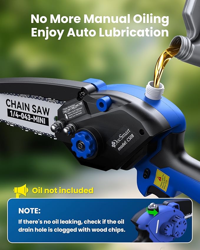 Mini Chainsaw Cordless, 8 inch & 6 inch Electric Chain Saw with 2 Pack Rechargeable Batteries
