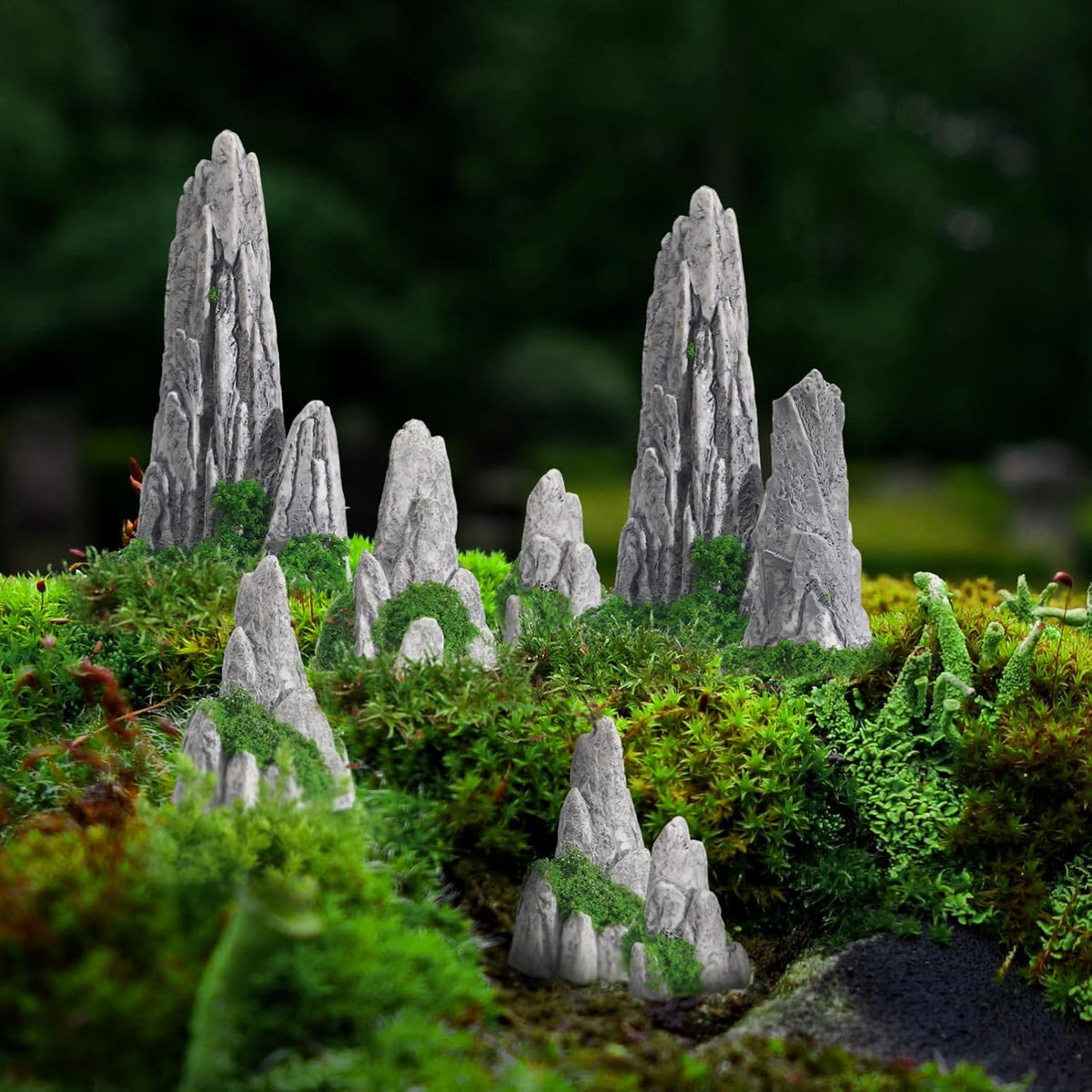 NOLITOY Simulated Rockery Ornaments Set of 8 - Realistic Miniature Garden Decor for Bonsai Home and