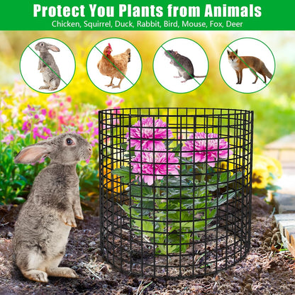 5 Pack Plant Protector from Animals, 13x12 inch Wire Plant Cages Mesh Plant Cage Garden Plant