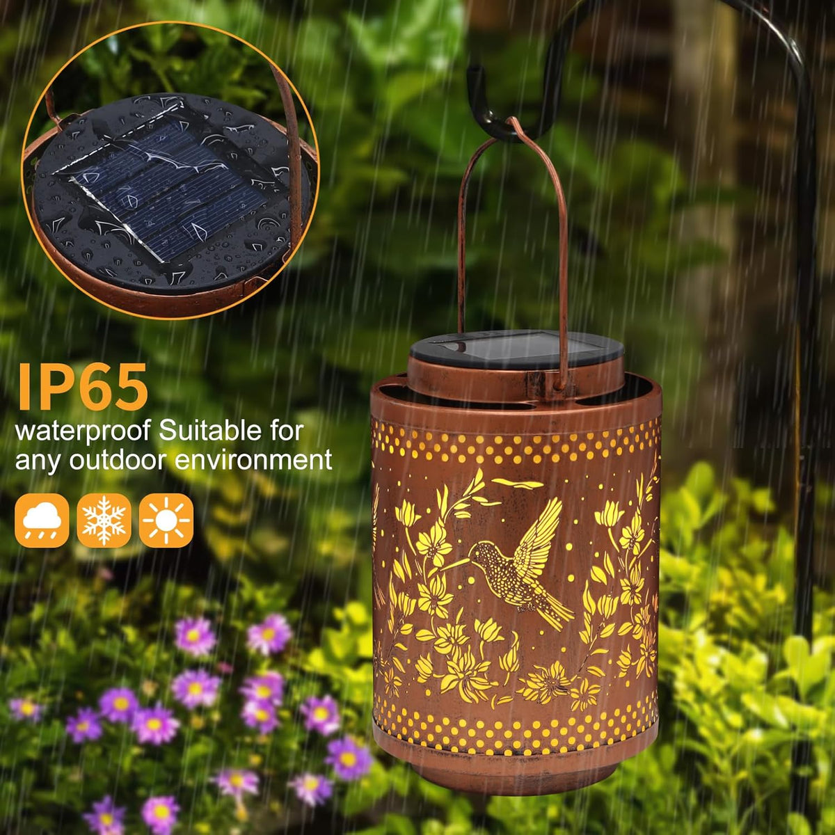 Hummingbird Solar Lanterns Garden Decor Birthday Gifts for Women Mon Grandma Metal Hanging Solar