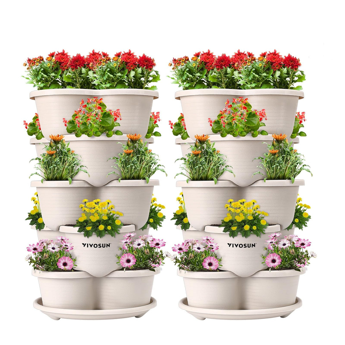VIVOSUN 2-Pack 5 Tier Vertical Gardening Stackable Planter for Strawberries