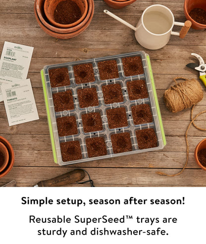 Burpee SuperSeed Starting Tray | 16 XL Cell | Reusable & Dishwasher Safe | for Vegetable, Flower &