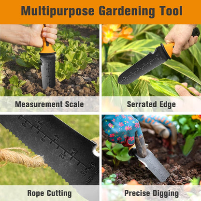 Garden Knife with Sheath, Gardening Tool, Stainless Steel Multi-Purpose Garden Supplies, Ergonomic