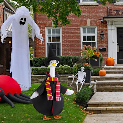4 Pcs/Set Halloween Witch Goose Outfits, Lawn Porch Goose Statue Wizard Costume, Garden Goose