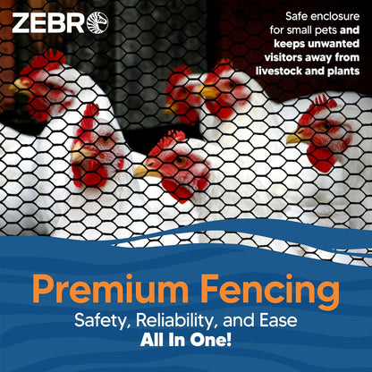 Plastic Hex Chicken Wire Mesh Garden Fence Roll (4' x 50' - Black) - Versatile Poultry Netting and