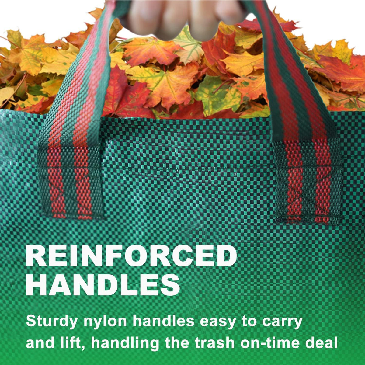 Hugeleaf 3 Packs 72 Gallon Reusable Yard Waste Bags, Collapsible Leaf Bags with Reinforced Handles