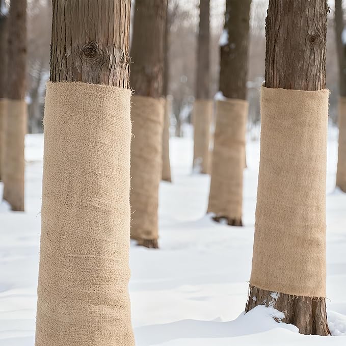 Natural Burlap Plant Covers Freeze Protection,Burlap Winter Frost Plant Blankets for Trees and