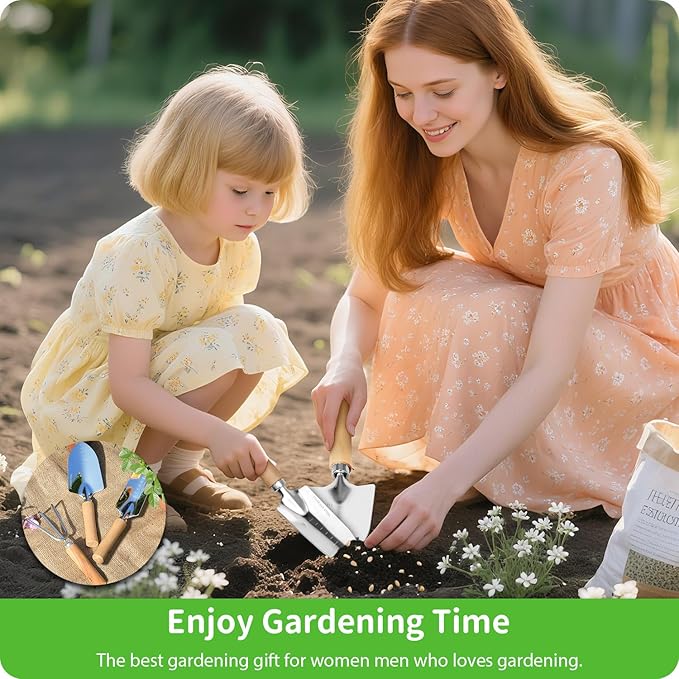 Garden Tool Set, 3 Pieces Gardening Kit with Garden Plant Twist Tie and Plastic Plant Tag