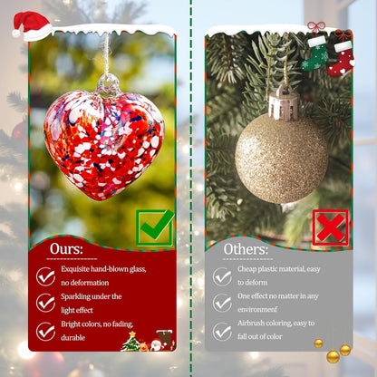Hand Blown Glass Gazing Balls for Garden Love Heart Hanging Friendship Balls Christmas Ball