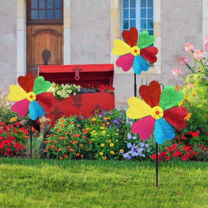 Garden Wind Spinners for Outdoor, Decorative Pinwheel Bee Butterfly Ladybug Windmill Whims