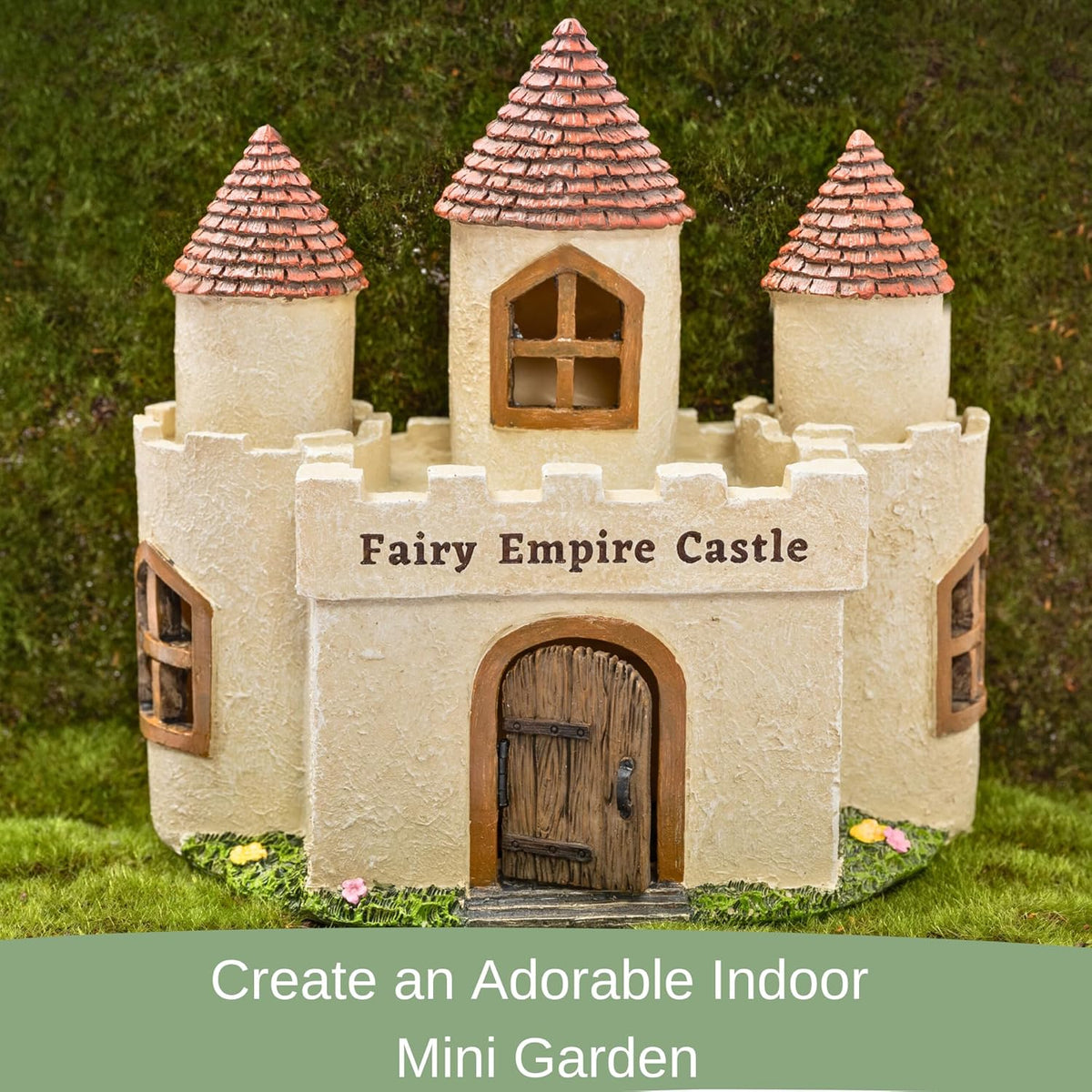 PRETMANNS Fairy Garden House – Large Fairy House for Outside – 9” High with Door That Opens