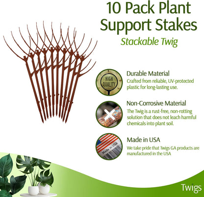 Stackable Plant Support Stakes, Stem Holder Structures for Indoor & Outdoor Use, Garden Accessories