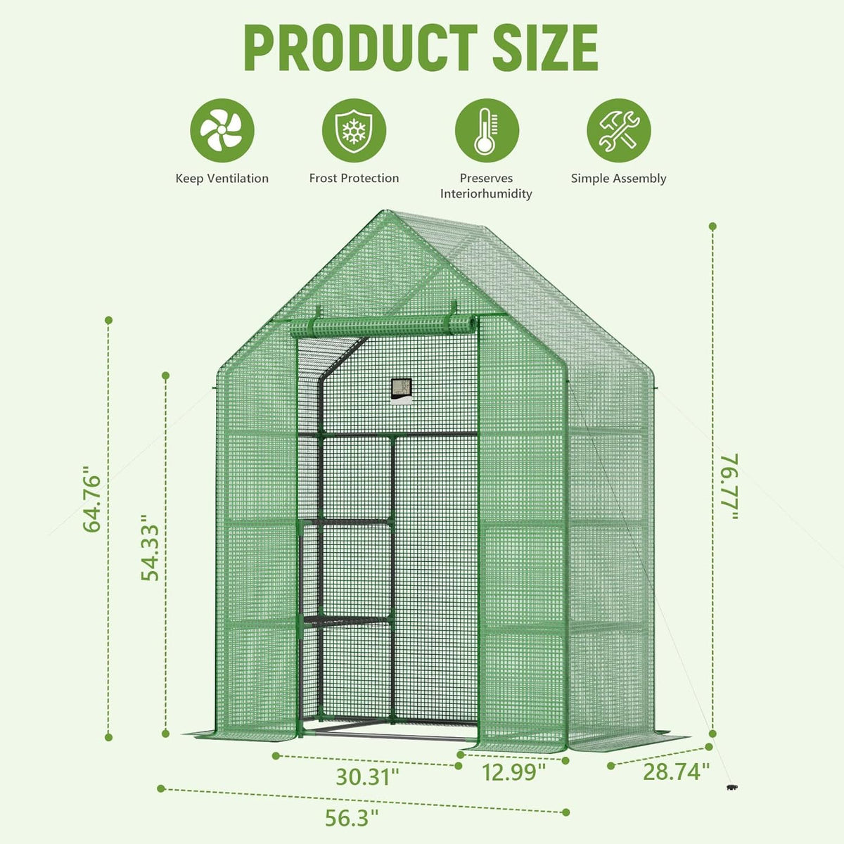 Portable Greenhouse for Outdoor, Small Greenhouses with Durable PE Cover, Walk in Greenhouse with