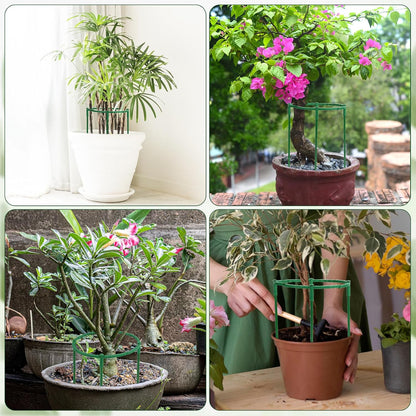 12 Pack Plant Support Stakes, 6.3 x 5.9 Inch Plastic Plant Cage Holders, Half Round Plants Support