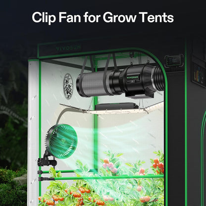 VIVOSUN 2-Pack AeroWave E6 Gen2, Grow Tent Clip Fan 6”, EC Motor, Smart Control, Powerful