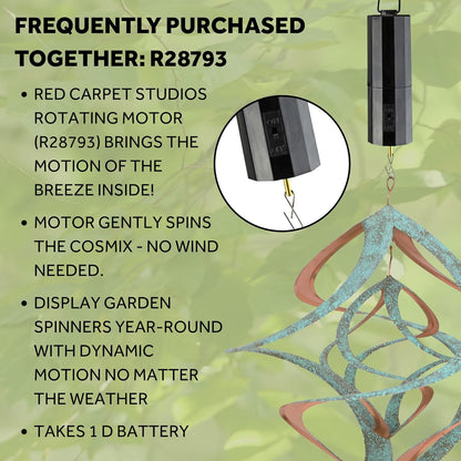 Red Carpet Studios Deluxe Double Helix Cosmix Wind Spinner, 14-Inch, Patina and Copper