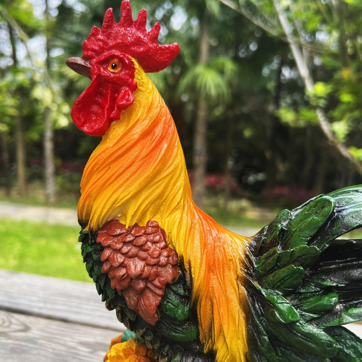 Rooster Garden Statue Decorations, Chicken Farm Animals Decoration, Yard Chicken Sculpture for