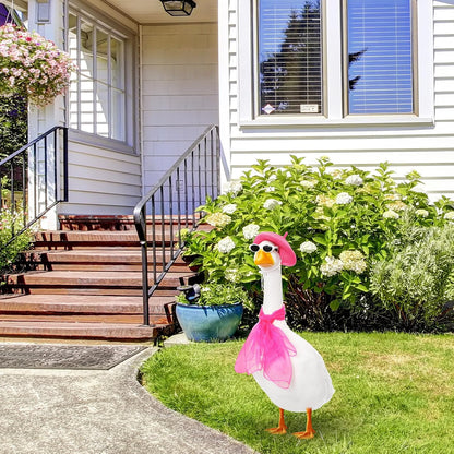 Yaomiao 3 Pcs French Porch Goose Outfit Set for 23'' 17'' Cement Plastic Lawn Goose Costume 50s