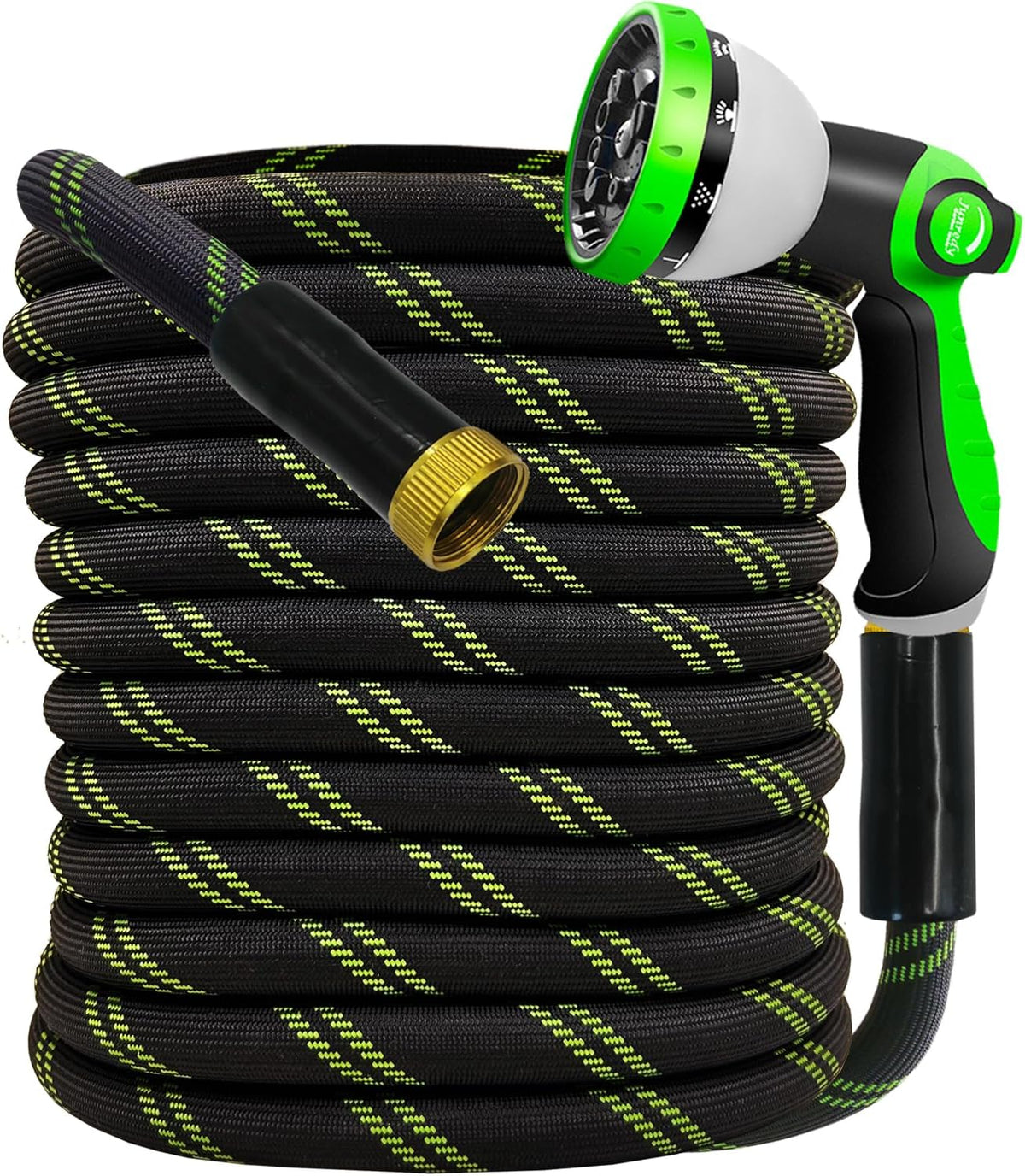 Garden Hose 50 FT, NON-EXPANDABLE Heavy-Duty Flexible & Lightweight Water Hose with 10-Function