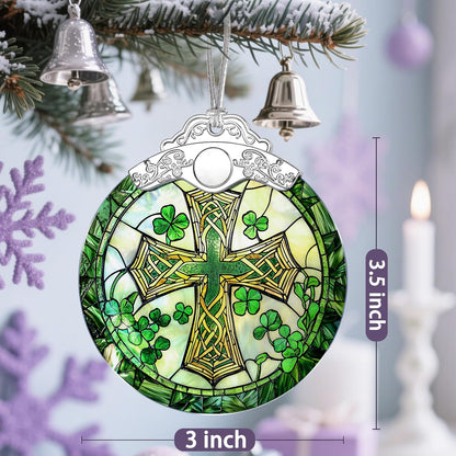 Stained Glass Cross Ornament, Christmas Ornaments, Christmas Decorations for Tree, Holiday