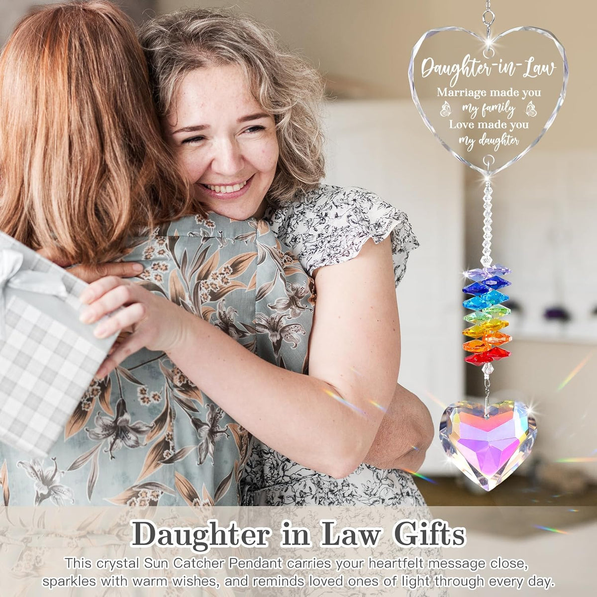 Daughter in Law Gifts, Birthday Wedding Gift - Crystal Suncatcher, Christmas, Anniversary Presents