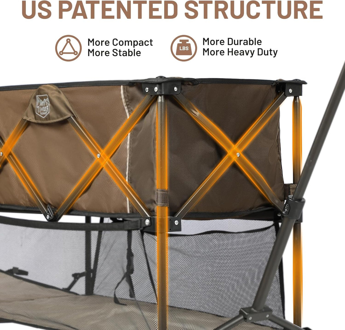 TIMBER RIDGE 400L Large Capacity Folding Double Decker Wagon with Brakes, 54" Extra Long Extender