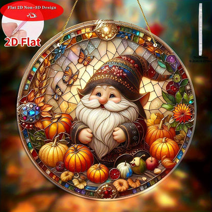 7.87Inch Fall Sun Catcher Acrylic Garden Cute Pumpkin Dwarf Suncatcher Decor Window Hanging for