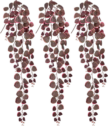 Briful 3 Pack Fake Hanging Plant 39.3" Artificial Hanging String of Hearts Plant Faux Trailing Vine