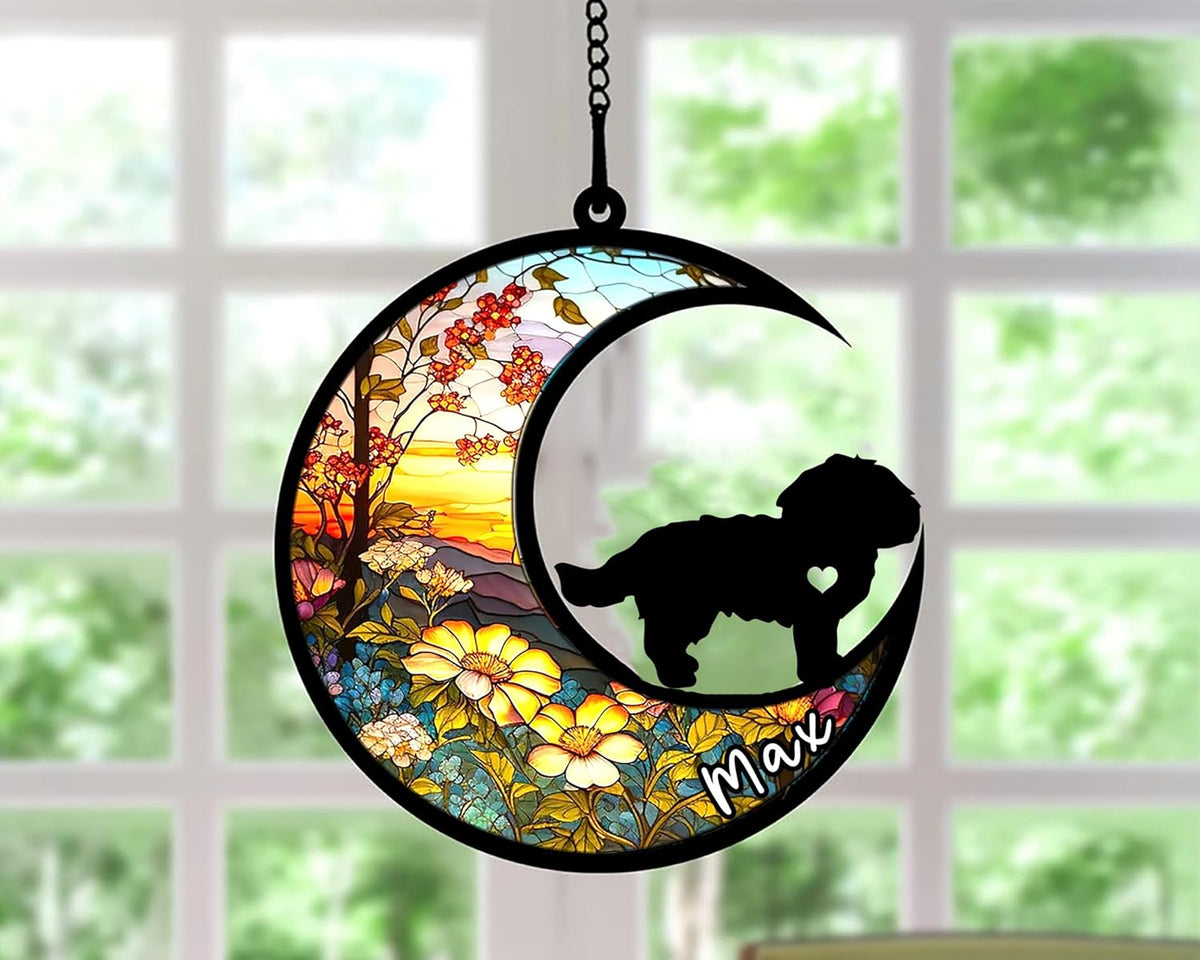 Personalized Dog Memorial, Custom Name Maltese Dog Christmas Ornament with Name, Custom Breeds, Pet
