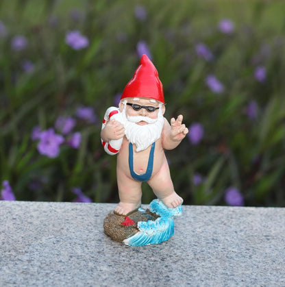 Swimming Dwarf，Gnome Garden Decorations Resin Statue Outdoor Statue Lawn Yard Balcony Porch Home