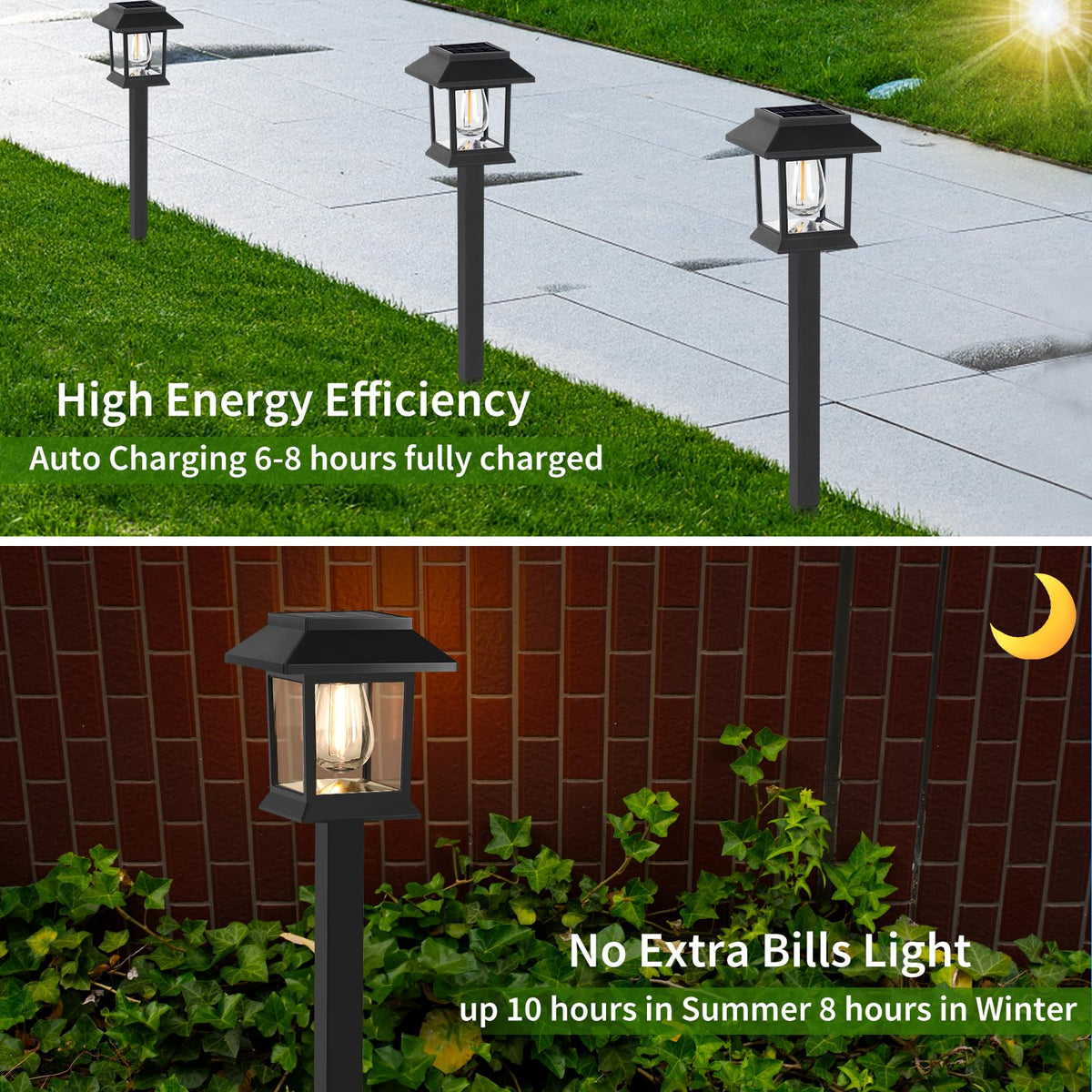 Greluna Solar Lights Outdoor,12 Pack 3000K Waterproof Auto On/Off Solar Pathway Lights for Your