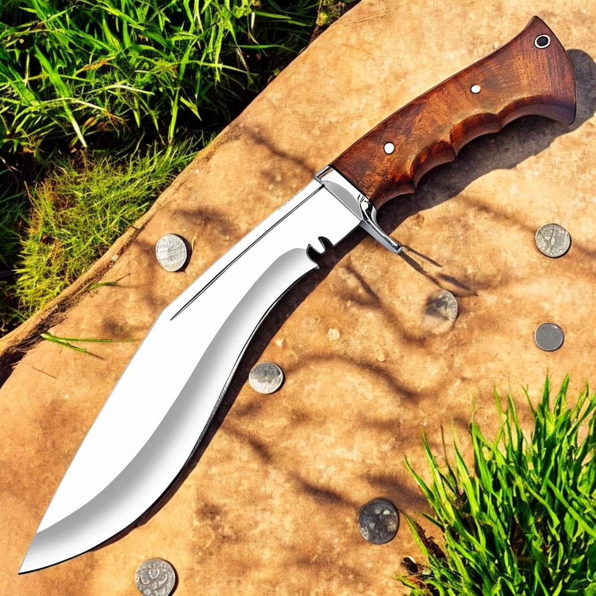 Poshland Fixed Blade Hunting Knife. Sturdy knife to last long fully hand-made with sheath included