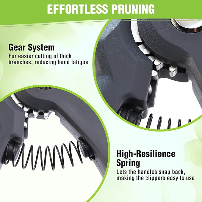WORKPRO 8.5" Anvil Pruning Shear, Heavy Duty Garden Scissors & Clippers with Labor-Saving Design