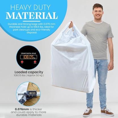 Heavy Duty Contractor Trash Bags with Handles – 52 Gallon, 40 Count | 3 MIL Thick, Extra Large