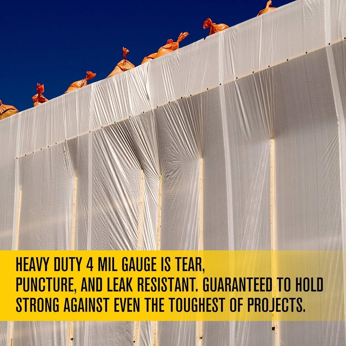Aluf Plastics Clear All Purpose Poly Sheeting, Extra Strong, 4 mil, 20' x 100' for Painting &