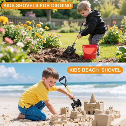 HIGHLIGHT Kids Shovel, Small Shovels for Digging, Overall Length 28 Inches, Mini D Handle