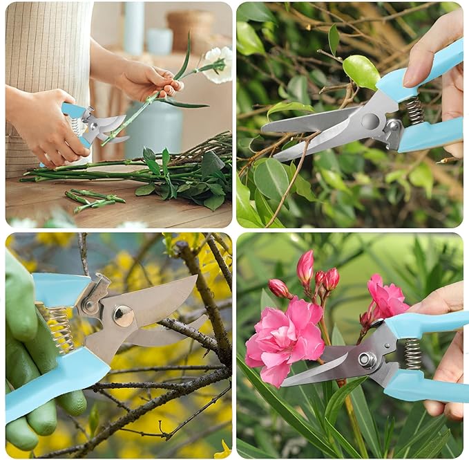 Premium Garden Shears, Pruning Scissors Gardening Tools, Pruners For Flower, Bushes, Rose And Fruit