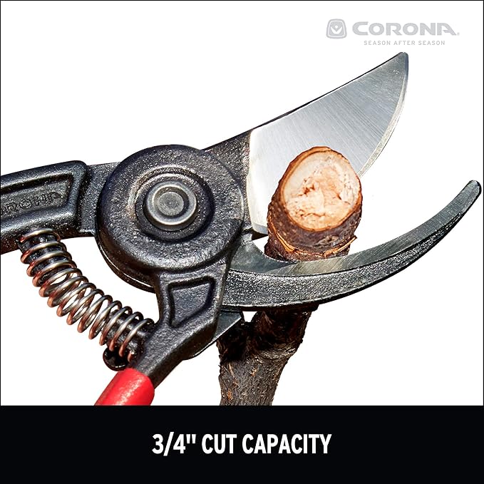 Corona BP 3640 Forged Steel ErgoACTION Angled Bypass Hand Pruner - 3/4 inch Cut Capacity Stem and