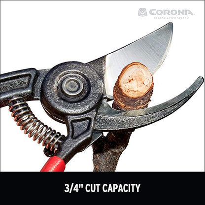 Corona BP 3640 Forged Steel ErgoACTION Angled Bypass Hand Pruner - 3/4 inch Cut Capacity Stem and