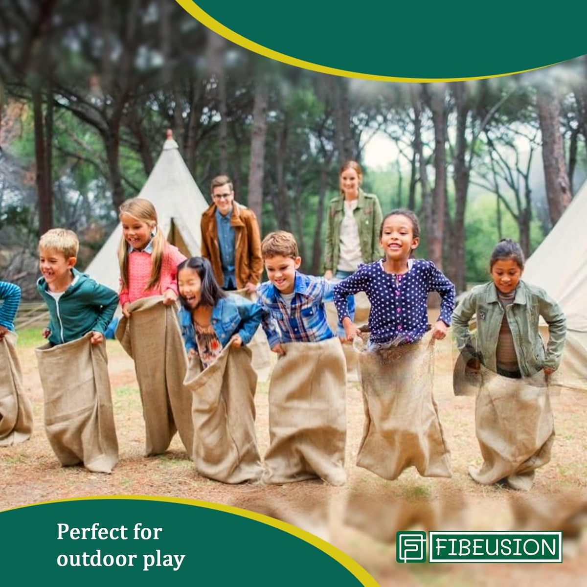 Heavy Duty Reusable Burlap Sacks (Set of 6) – 24" X 40" Perfect Sack Race Bags for Adults and Kids