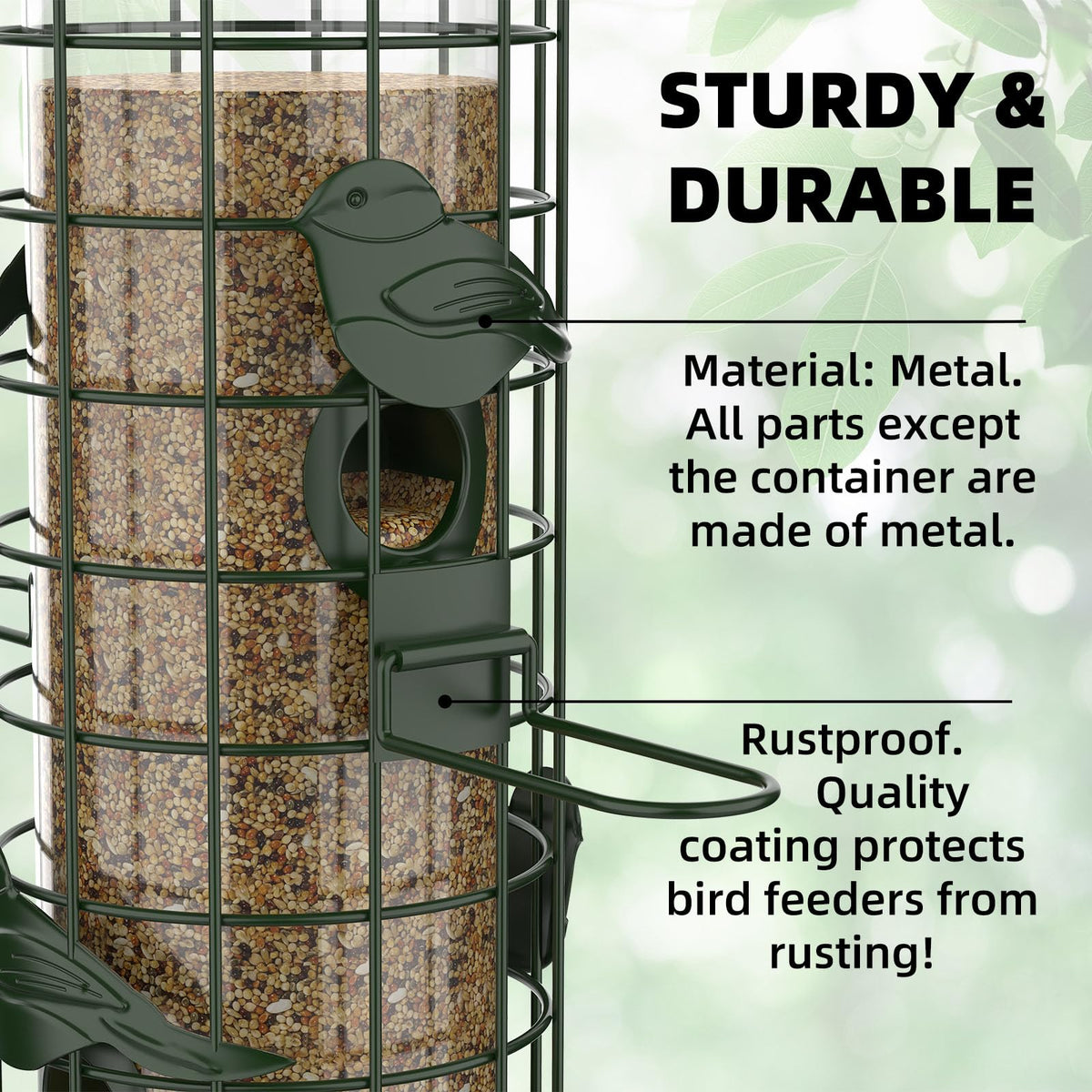 Squirrel Proof Bird Feeder,Metal Mesh Bird Feeders for Outdoors Hanging,Gravity Protection Squirrel